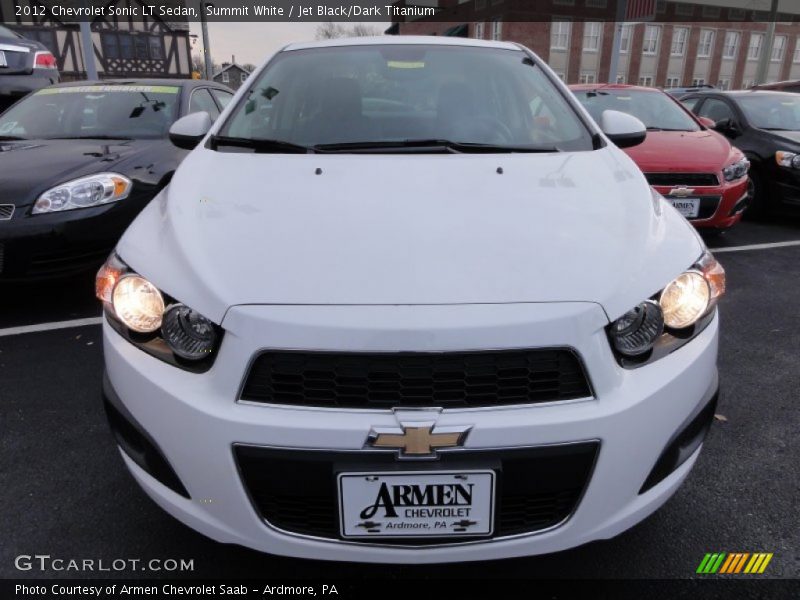 Summit White / Jet Black/Dark Titanium 2012 Chevrolet Sonic LT Sedan