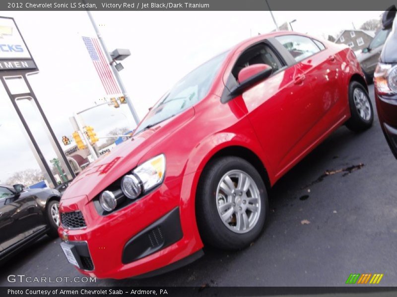 Victory Red / Jet Black/Dark Titanium 2012 Chevrolet Sonic LS Sedan