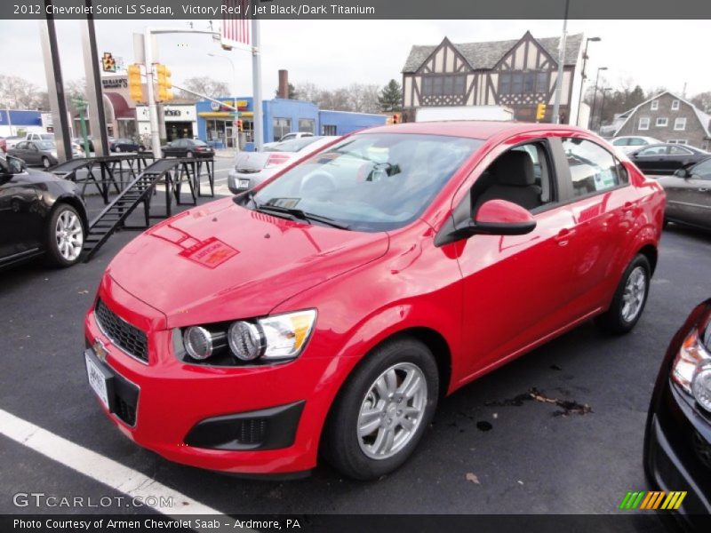 Victory Red / Jet Black/Dark Titanium 2012 Chevrolet Sonic LS Sedan