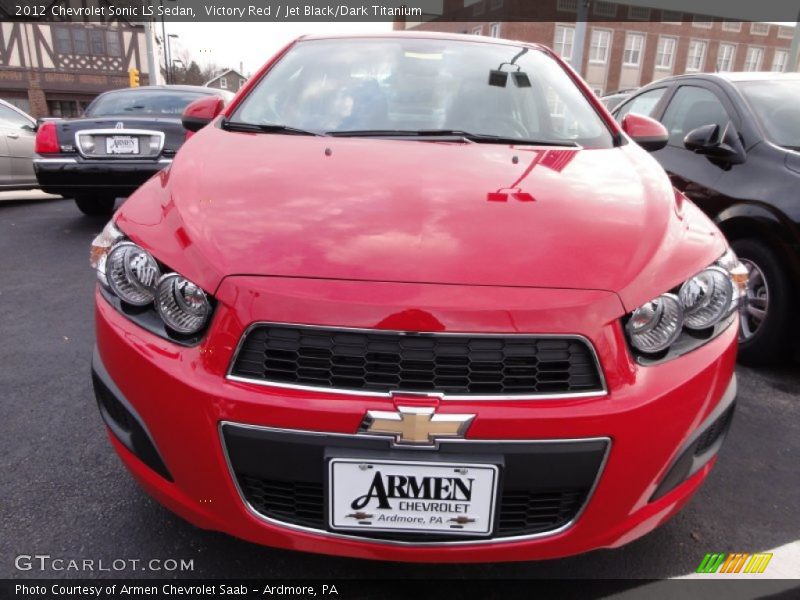 Victory Red / Jet Black/Dark Titanium 2012 Chevrolet Sonic LS Sedan