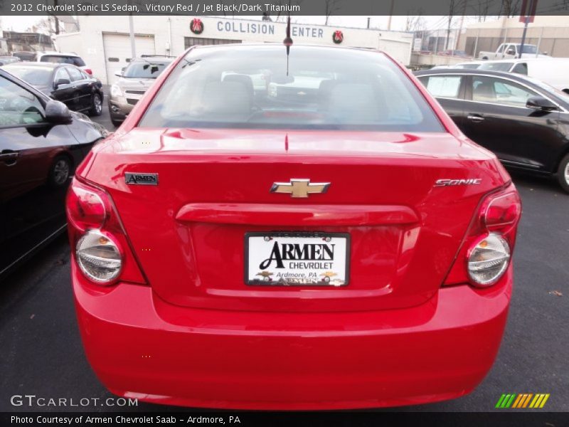 Victory Red / Jet Black/Dark Titanium 2012 Chevrolet Sonic LS Sedan