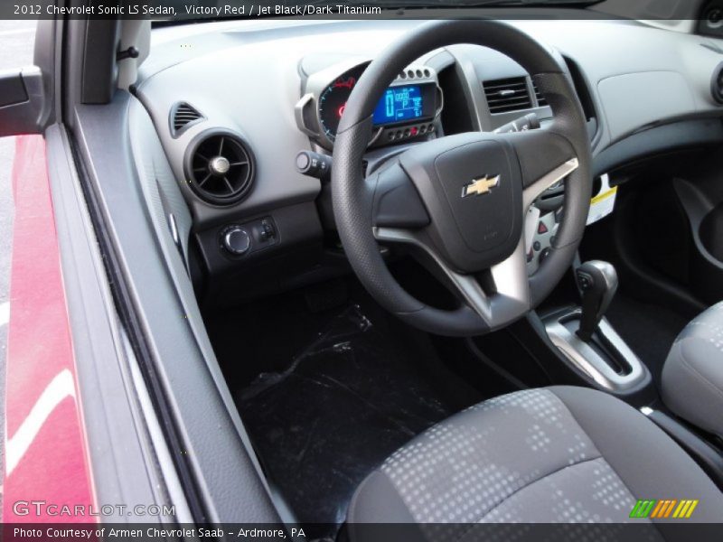 Victory Red / Jet Black/Dark Titanium 2012 Chevrolet Sonic LS Sedan