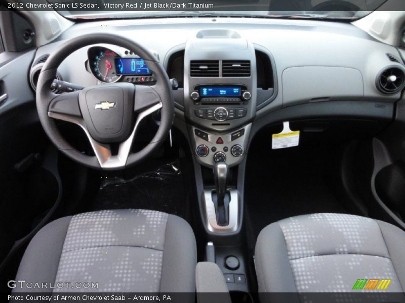 Victory Red / Jet Black/Dark Titanium 2012 Chevrolet Sonic LS Sedan
