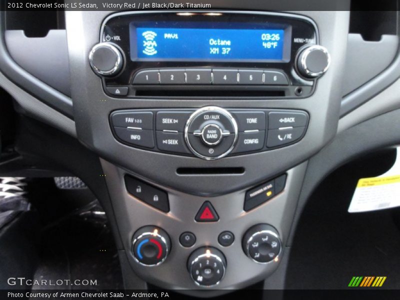 Victory Red / Jet Black/Dark Titanium 2012 Chevrolet Sonic LS Sedan
