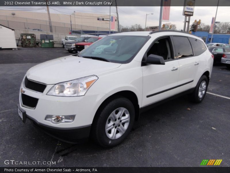 White / Dark Gray/Light Gray 2012 Chevrolet Traverse LS AWD