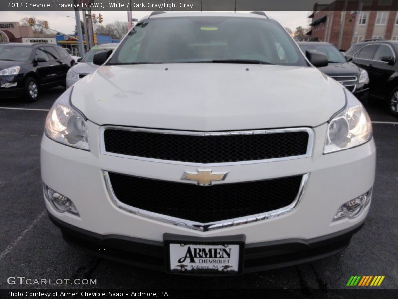 White / Dark Gray/Light Gray 2012 Chevrolet Traverse LS AWD