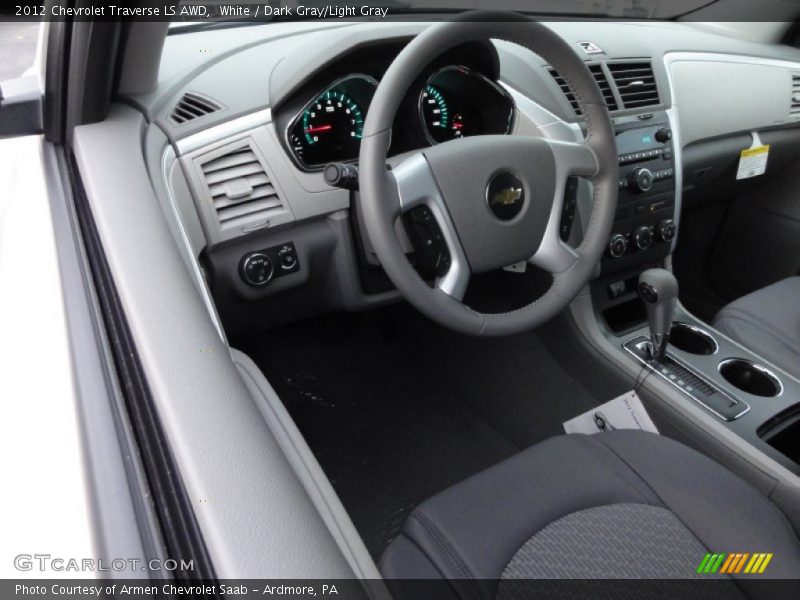 White / Dark Gray/Light Gray 2012 Chevrolet Traverse LS AWD
