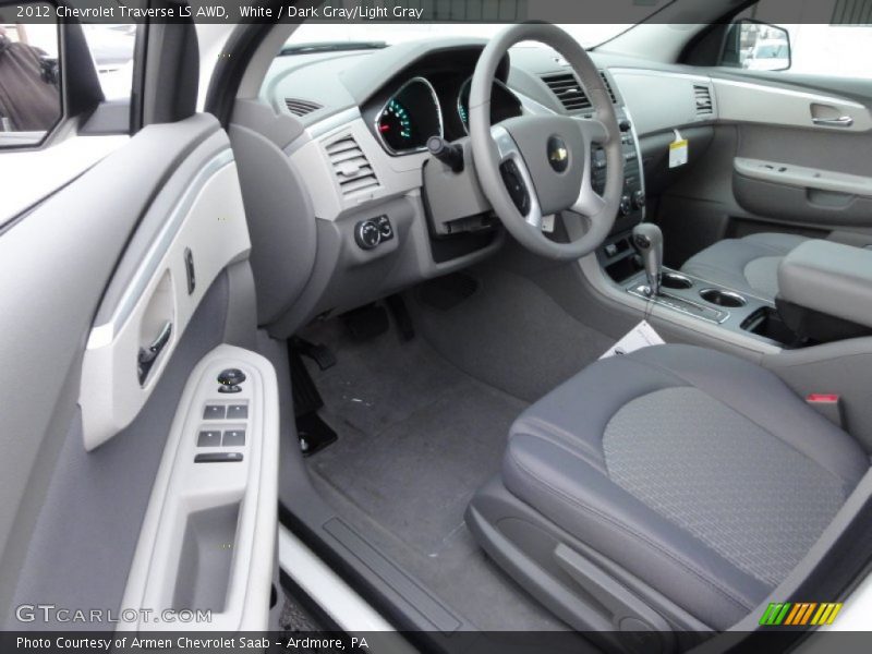 White / Dark Gray/Light Gray 2012 Chevrolet Traverse LS AWD