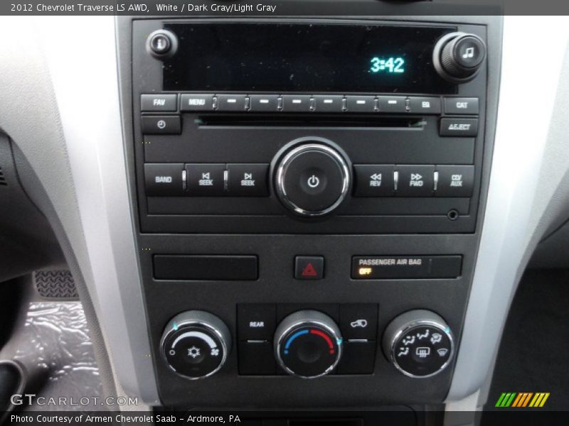 White / Dark Gray/Light Gray 2012 Chevrolet Traverse LS AWD