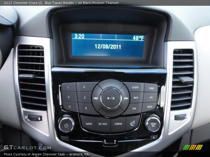Blue Topaz Metallic / Jet Black/Medium Titanium 2012 Chevrolet Cruze LS
