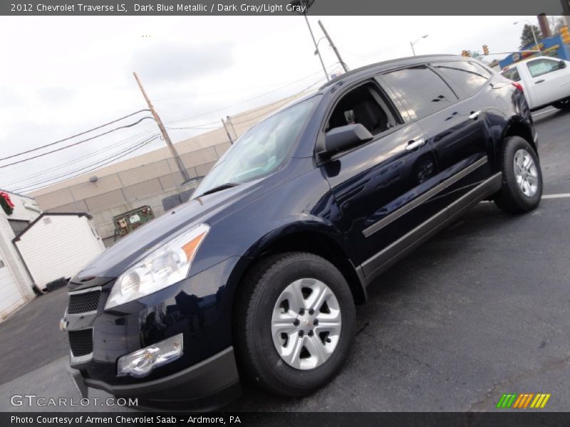 Dark Blue Metallic / Dark Gray/Light Gray 2012 Chevrolet Traverse LS
