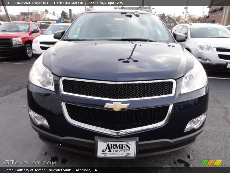 Dark Blue Metallic / Dark Gray/Light Gray 2012 Chevrolet Traverse LS