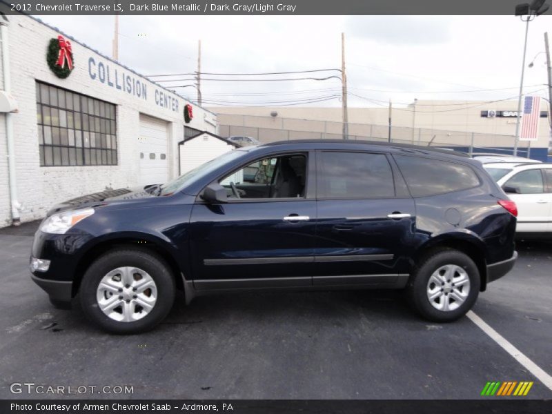 Dark Blue Metallic / Dark Gray/Light Gray 2012 Chevrolet Traverse LS
