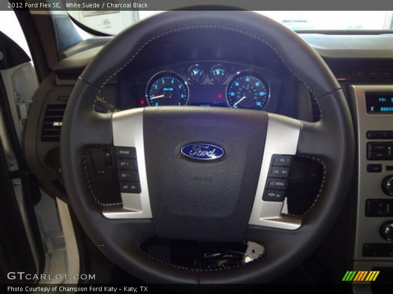 White Suede / Charcoal Black 2012 Ford Flex SE
