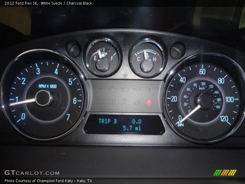 White Suede / Charcoal Black 2012 Ford Flex SE