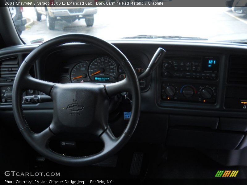 Dark Carmine Red Metallic / Graphite 2001 Chevrolet Silverado 1500 LS Extended Cab