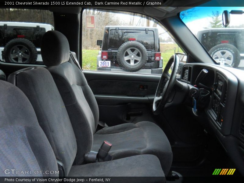 Dark Carmine Red Metallic / Graphite 2001 Chevrolet Silverado 1500 LS Extended Cab