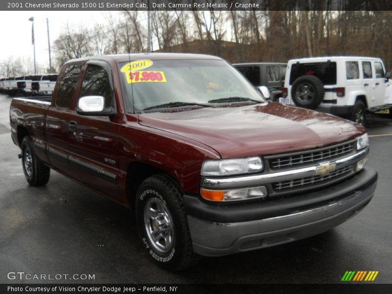 Dark Carmine Red Metallic / Graphite 2001 Chevrolet Silverado 1500 LS Extended Cab