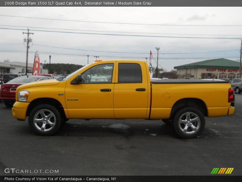 Detonator Yellow / Medium Slate Gray 2008 Dodge Ram 1500 SLT Quad Cab 4x4