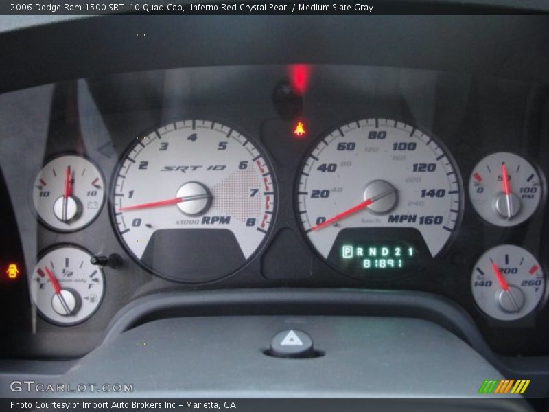  2006 Ram 1500 SRT-10 Quad Cab SRT-10 Quad Cab Gauges