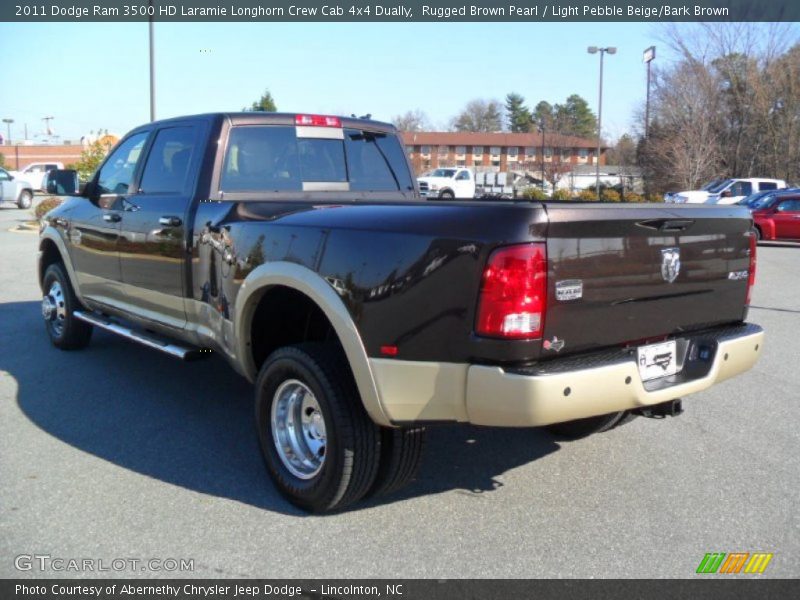 Rugged Brown Pearl / Light Pebble Beige/Bark Brown 2011 Dodge Ram 3500 HD Laramie Longhorn Crew Cab 4x4 Dually
