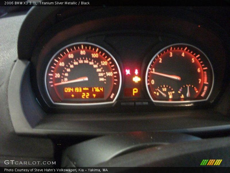Titanium Silver Metallic / Black 2006 BMW X3 3.0i
