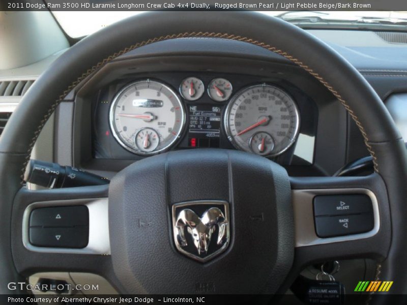 Rugged Brown Pearl / Light Pebble Beige/Bark Brown 2011 Dodge Ram 3500 HD Laramie Longhorn Crew Cab 4x4 Dually