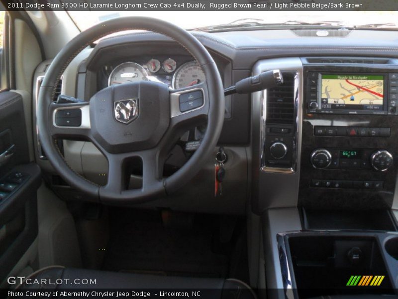 Rugged Brown Pearl / Light Pebble Beige/Bark Brown 2011 Dodge Ram 3500 HD Laramie Longhorn Crew Cab 4x4 Dually