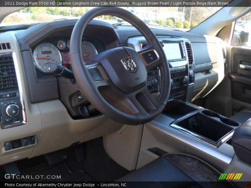 Rugged Brown Pearl / Light Pebble Beige/Bark Brown 2011 Dodge Ram 3500 HD Laramie Longhorn Crew Cab 4x4 Dually