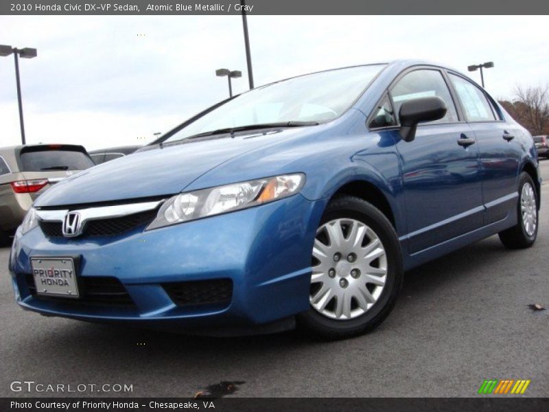 Atomic Blue Metallic / Gray 2010 Honda Civic DX-VP Sedan