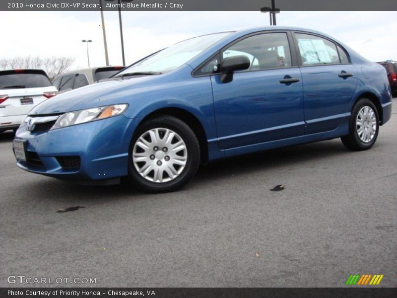 Atomic Blue Metallic / Gray 2010 Honda Civic DX-VP Sedan