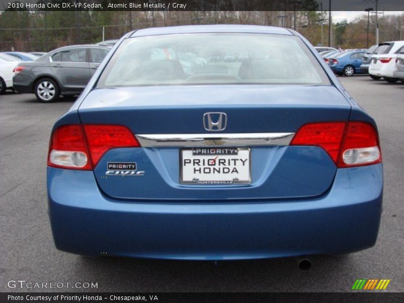 Atomic Blue Metallic / Gray 2010 Honda Civic DX-VP Sedan