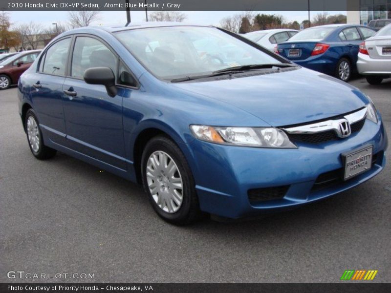 Atomic Blue Metallic / Gray 2010 Honda Civic DX-VP Sedan