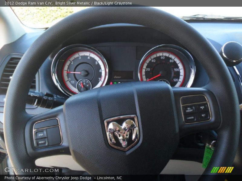 Bright Silver Metallic / Black/Light Graystone 2012 Dodge Ram Van C/V