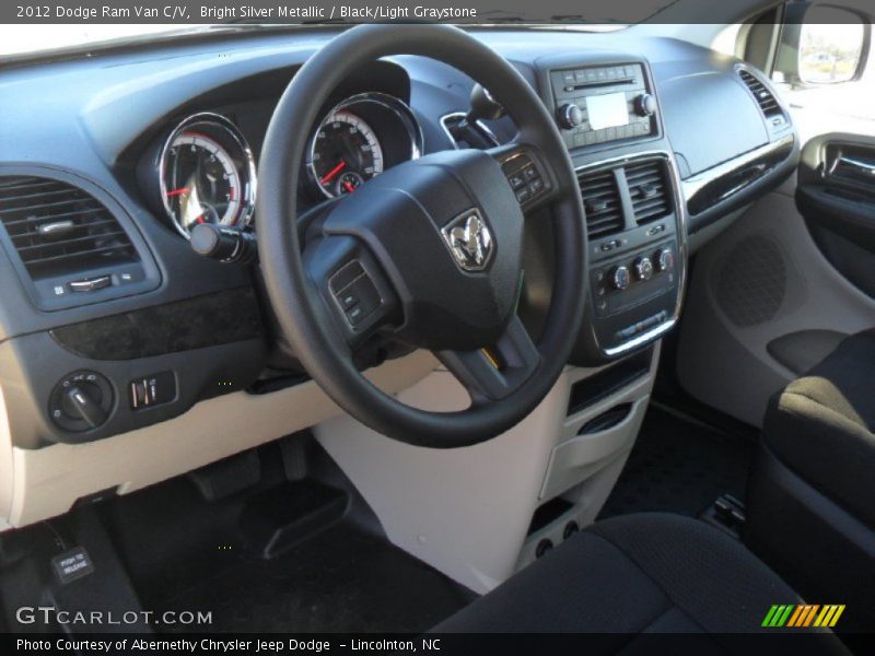 Bright Silver Metallic / Black/Light Graystone 2012 Dodge Ram Van C/V