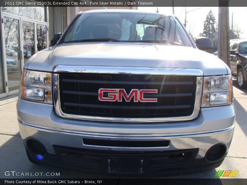 Pure Silver Metallic / Dark Titanium 2011 GMC Sierra 1500 SL Extended Cab 4x4