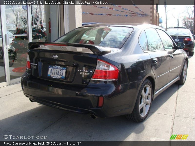 Obsidian Black Pearl / Off Black 2009 Subaru Legacy 2.5i Limited Sedan