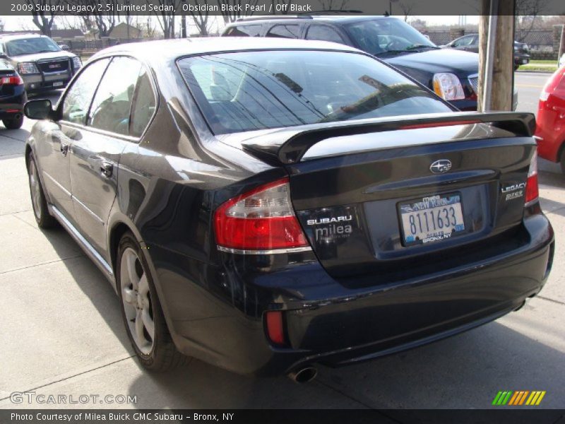 Obsidian Black Pearl / Off Black 2009 Subaru Legacy 2.5i Limited Sedan