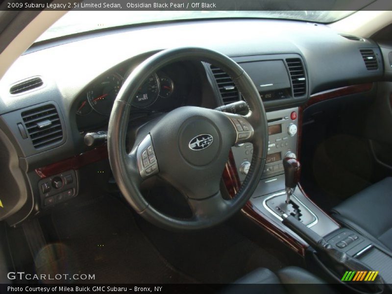 Obsidian Black Pearl / Off Black 2009 Subaru Legacy 2.5i Limited Sedan