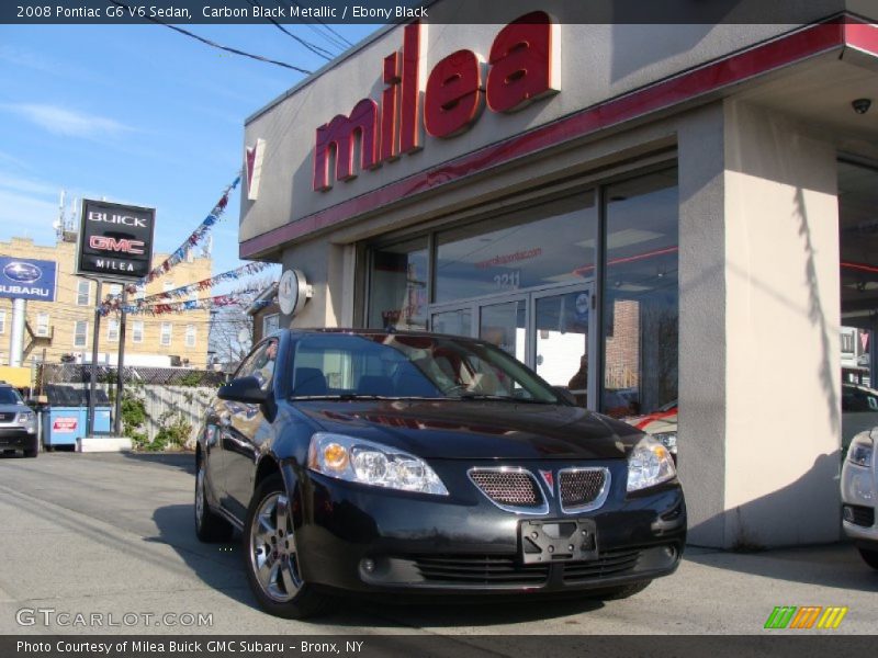 Carbon Black Metallic / Ebony Black 2008 Pontiac G6 V6 Sedan