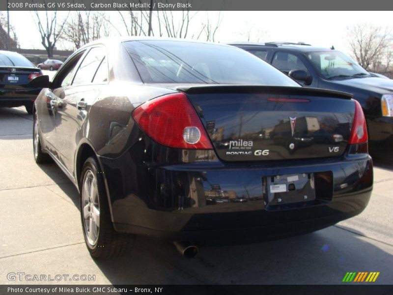 Carbon Black Metallic / Ebony Black 2008 Pontiac G6 V6 Sedan