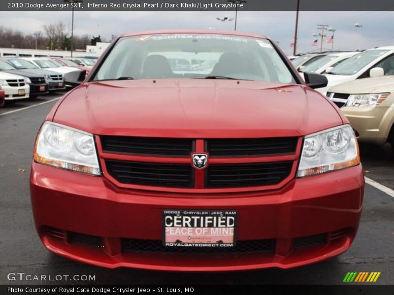 Inferno Red Crystal Pearl / Dark Khaki/Light Graystone 2010 Dodge Avenger SXT