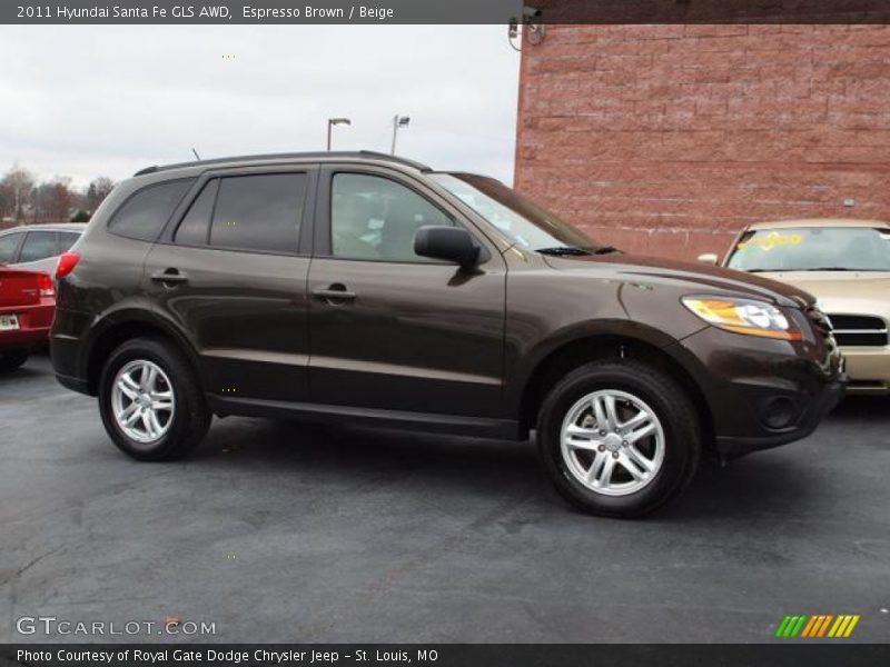Espresso Brown / Beige 2011 Hyundai Santa Fe GLS AWD