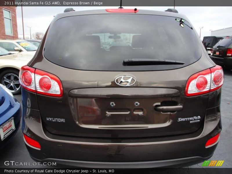Espresso Brown / Beige 2011 Hyundai Santa Fe GLS AWD