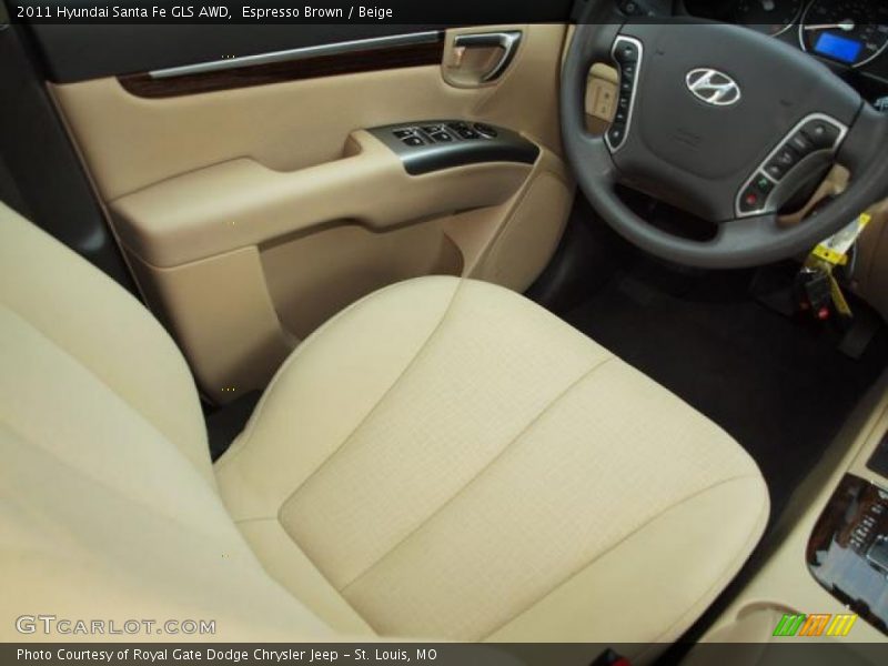 Espresso Brown / Beige 2011 Hyundai Santa Fe GLS AWD