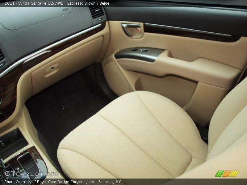 Espresso Brown / Beige 2011 Hyundai Santa Fe GLS AWD