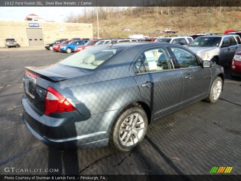 Steel Blue Metallic / Camel 2012 Ford Fusion SEL