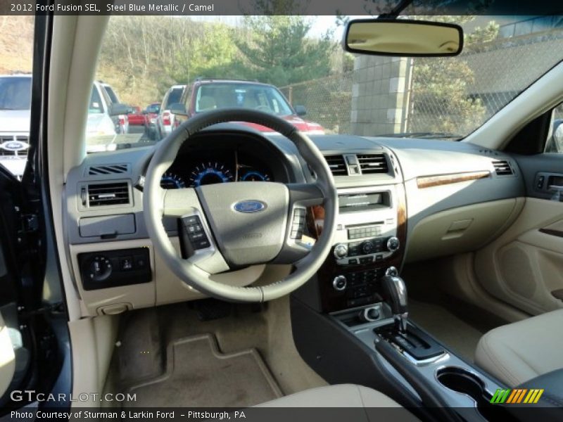 Steel Blue Metallic / Camel 2012 Ford Fusion SEL