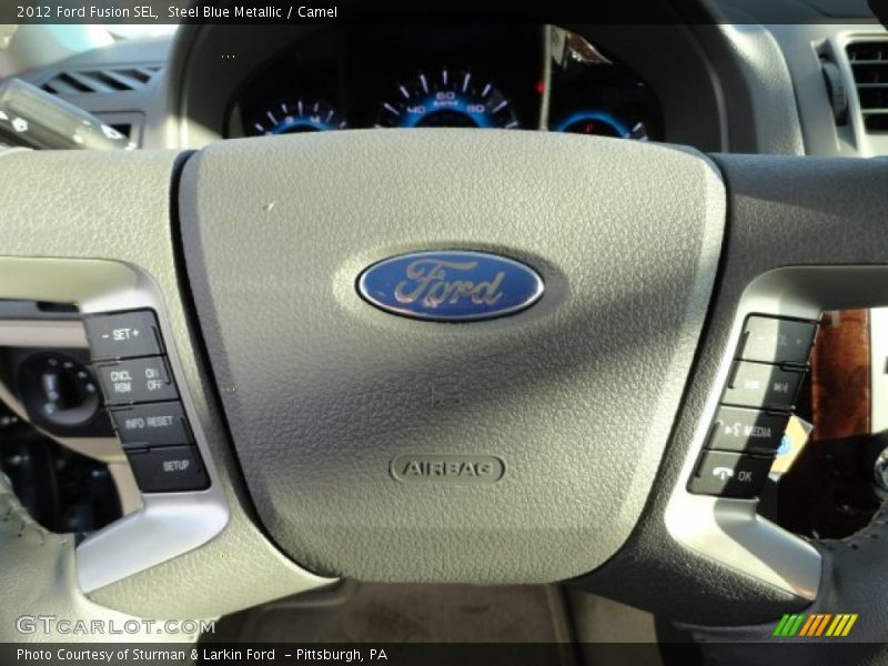 Steel Blue Metallic / Camel 2012 Ford Fusion SEL