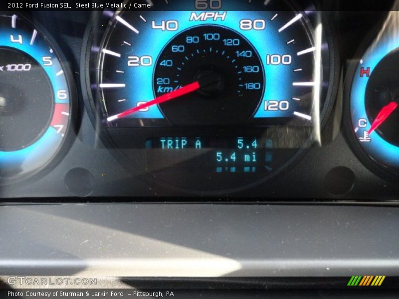 Steel Blue Metallic / Camel 2012 Ford Fusion SEL